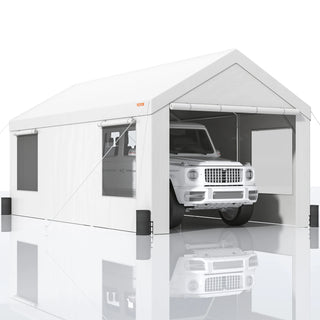 Carport 10x20ft/12x20ft Heavy Duty Car Canopy Waterproof Garage with Roll-up Ventilated Windows & Removable Sidewalls