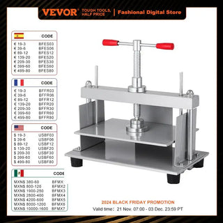 Manual Paper Press Machine 12x8.6 inch for A4 Papers 10cm Thickness Steel Frame Paper Press Machine Papermaking Book Press