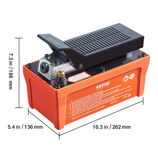 Air Hydraulic Pump 10,000 PSI 1/2 Gal Reservoir Foot Actuated Air Treadle for Auto Body Frame Machines and Pulling Post