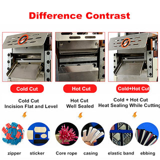 LY 220V/110V 400W LCD Screen Hot and Cold  Automatic Cloth Tape Cut Machine Magic Sticker Knife Tube Zipper Heat Shrink Cutter