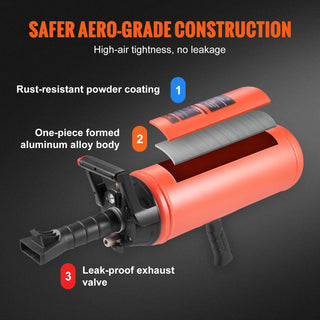 150 PSI Handheld Bead Bazooka 2.4 Gal Air Tire Bead Blaster Portable Tire Inflator Tool for Truck Car Automobile Repair