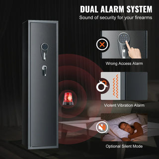 Rifles Gun Safe Rifle Safe W/ Fingerprint & Digital Keypad Lock Removable Gun Storage Cabinet W/ Built-in Storage Locker