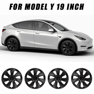 4PCS Hub Cap for Tesla Model Y 19-Inch Performance Replacement Wheel Cap Automobile Hubcap Full Rim Cover Accessories 2018-2024