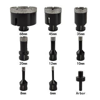 9Pcs 6-68mm M14 Thread Porcelain Tiles Crowns Cutting Tools diamond cup saw Marble Hole saw Dry Drill Bit Set Granite Cutter