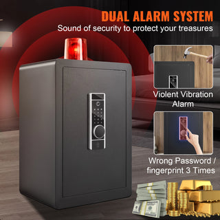 Electric Safe 2.2/1.8 Cubic Feet Fingerprint & Digital Security Cabinet Safe W/ Fire-proof Bag for Cash Jewelry Documents