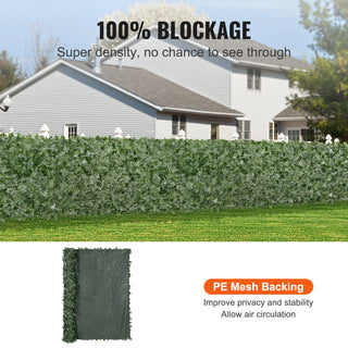 Ivy Privacy Fence Artificial Green Wall Screen with Strengthened Joint Faux Hedges Vine Leaf Decoration for Garden Patio