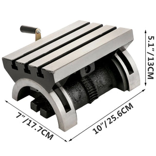 Tilting Milling Table Adjustable Rotary Worktable Machine with 3 T-Slots & a Crank Handle Heavy Duty for Grinding Milling