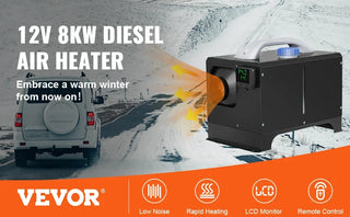 3 / 5 / 8KW 12V Diesel Air Heater All in One Mini Heater with Silencer LCD Switch Remote Control for Car Bus RV Trucks SUV