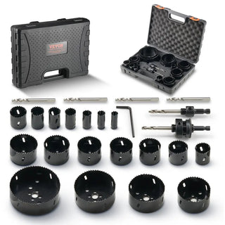 Hole Saw Kit 2 Drill Bits 1 Hex Wrench General Purpose Size from 3/4" to 3"  Bi  Metal M42 Hole Saw Set with Carrying Case