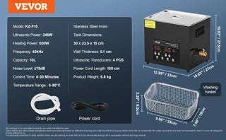 Ultrasonic Cleaner  Digital Ultrasonic Cleaning Machine with Upgraded Degassing   Model  Industrial Ultrasound Cleaner