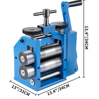 3Inch Rolling Mills Gear Ratio 1:2.5 Manual Combination Metal Jewelry Sheet Square Semicircle Pattern Wire Roller Mill