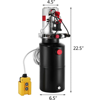 12V DC Double Acting Hydraulic Pump 8 Quart Steel Reservoir Hydraulic Pump Unit for Dump Trailers Car Lift