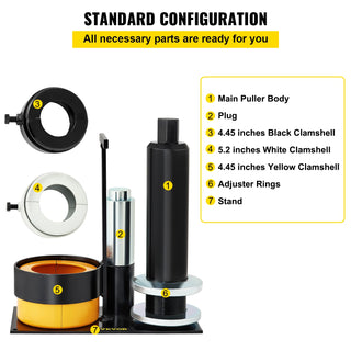 Carrier & Pinion Bearing Puller Compatible with Dana 30,40,50,60,70, 80, Ford 9/10.25" Tool with 3 45# Steel Clamshells