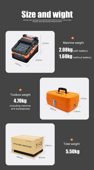 AI-10A AI-9 AI-6A AI-6C AI-6C+  Optial Fiber Fusion splicer Machine SM & MM With VFL OPM 5S Splicing Machine 6 Motors