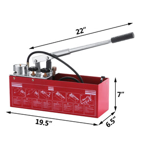 Hydraulic Manual Pressure Test Pump Hydrostatic Water Pressure Tester 0-50 Bar 12L Tank for Pipeline Heating Irrigation