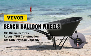 Beach Balloon Wheels 13" Replacement Sand Tires TPU Cart Tires for Kayak Dolly Canoe and Buggy w/ Free Air Pump 2-Pack