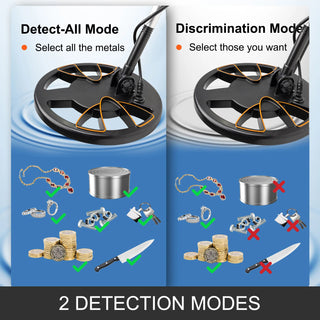 Metal Detector Waterproof Disc Underwater Underground High Accuracy Sensitive LCD Display Humanity for Adults and Children