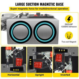 Magnetic Drill, 1200W 1.57" Boring Diameter, Portable Electric Mag Drill Press w/Variable Speed, 580RPM Drilling Machine