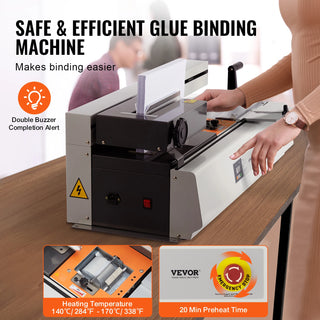 Thermal Binding Machine 400 Hot Glue Binding Machine Thermal Book 40mm Binding Thickness A3(Short Edge)/A4/A5 Document