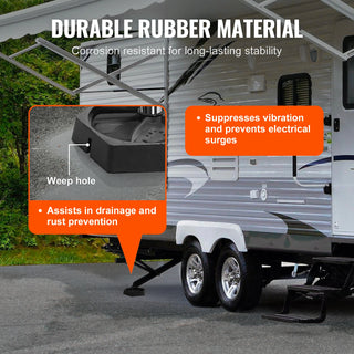 RV Leveling Pads Round Landing Feet Permanent Attached Jack Stabilizers Rubber  Travel Trailers Class A/C Motorhome