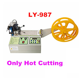 LY 220V/110V 400W LCD Screen Hot and Cold  Automatic Cloth Tape Cut Machine Magic Sticker Knife Tube Zipper Heat Shrink Cutter