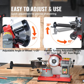 Circular Saw Blade Sharpener 370W 3600RPM Water Injection Saw Blade Sharpening Machine Grinding Wheel for Carbide Tipped