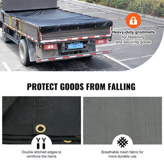 18oz PVC Dump Truck Tarp Folding Mesh Awning Tarpaulin Rainproof Cloth Double Pockets Trailer Shade for Outdoor Garden