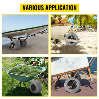 Beach Balloon Wheels 13" Replacement Sand Tires TPU Cart Tires for Kayak Dolly Canoe and Buggy w/ Free Air Pump 2-Pack