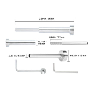 20/30/40 Pack Invisible Cable Railing kit T316 Stainless Steel 1/8" Invisible Receiver and Swage Stud End for Post