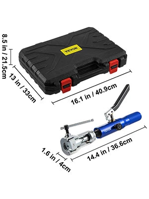 Hydraulic Flaring Tool Kit, 45° Double Flaring Tool, Brake Repair Brake Flaring Tools for 3/16"-1/2", Brake Flare Tool