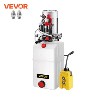 12V DC Hydraulic Pump Double Acting With 4 6 8 10 Quart Plastic Oil Tank for Dump Trailer Car Jak Lifting Tools Power Unit