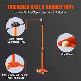 Underhoist Support Stand, 3/4 Ton Capacity Under Hoist Jack Stand, Lifting from 52.8" to 76", Bearing Mounted Spin Handle Pole Jack, Self-Locking Threaded Screw, Support Vehicle Components