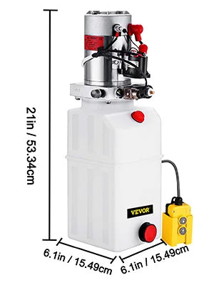 Lifting Jack Hydraulic Pump Power Unit 4L/ 6L/8L Plastic Tank Quick Start Oil Flow Single Acting For Dump Trucks Trailer