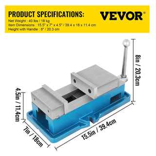 Bench Vise 3/4/5" CNC Lock Down High Precision Vise Clamp With Adjustable Handle for Finishing Milling Drilling Machines