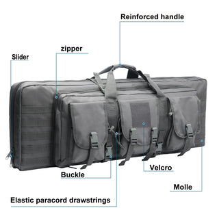 32 38 42 inch Double Rifle Case Bag Tactical Weapon Gun Case Rifle & Pistol Bag Long Gun Bag for Hunting Range Sports Transport