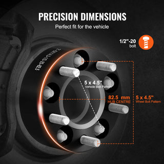 4 PCS 2" 5"x4.5" Wheel Adapters 5 Lug Forged Spacer 82.5 mm Bore Hubcentric 1/2"-20 Studs Spacers Fit for 1984-2018 Jeep