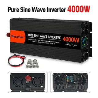 Pure Sine Wave Solar Inverter 4000W 5000W 6000W Double EU Socket DC 12V 24V 48V To AC 220V 50Hz 60Hz Voltage Power Converters