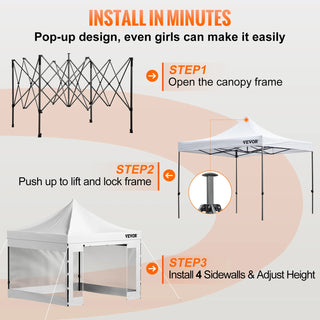 10x10 Pop Up Canopy Tent Outdoor Ten with Removable Sidewalls and Wheeled Bag Instant Portable Shelter for Parties Camping