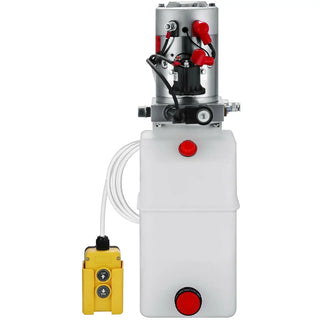 Lifting Jack Hydraulic Pump Power Unit 4L/ 6L/8L Plastic Tank Quick Start Oil Flow Single Acting For Dump Trucks Trailer