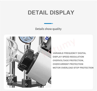 1000W 2L/1L Rotary Evaporator With LCD Screen RE-201 Vacuum Distillation Purification Crystallization