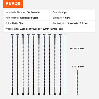 Staircase Metal Balusters Galvanized Steel Decorative Banister Spindles with Hollow Baskets Spiral Stair with Shoes Screws