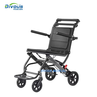 Airplane Use Plane Chair Foldable Manual Lightweight Aluminum Chair Wheel Travel Transport Chair Ultralight Disabled Elderly