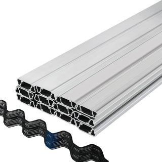 Spring Wire and Lock Channel 6.56ft Spring Wire&Aluminum Alloy Channel for Greenhouse Plastic Film/Shade Cloth Attachment