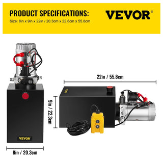 Lifting Jack Hydraulic Pump Single Acting Power Unit 12V DC 4-20 Quart Dump Trailer Powerplant Crane for Truck Car