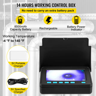 Sewer Camera 4.3" Screen Pipeline Inspection Camera with DVR Waterproof IP68 Borescope Industrial Endoscope for Home Drain