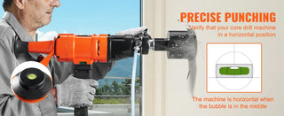 Diamond Core Drilling Machine  4in Handheld Wet Concrete Core Drill Rig  1100-2400RPM Two Speed 1-1/4" Thread