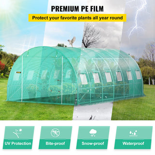 Walk-in Tunnel Greenhouse Galvanized Frame & Waterproof Cover 15x7x7/10x7x7/20x10x7/12x7x7 ft Greenhouses & Cold Frames