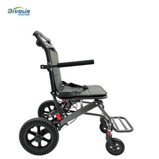 Airplane Use Plane Chair Foldable Manual Lightweight Aluminum Chair Wheel Travel Transport Chair Ultralight Disabled Elderly