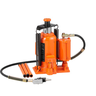 Air Hydraulic Bottle Jack, 20 Ton/40000 LBS All Welded Bottle Jack, 265 - 500 mm Lifting Range, Manual Handle and Air Pump