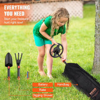 Metal Detector for Kids 6Inch 25''-37'' Adjustable Length IP68 Waterproof Search Coil with LCD Display for Detecting Gold